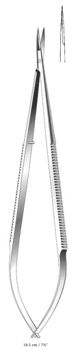 [IU-02829P] Micro tijera premium, recta - longitud = 18.5 cm / 7-1/2"