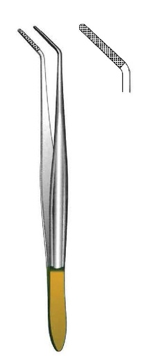 [IU-08208P] Pinza para disección Cushing premium, dentado = 0.5 mm, perfil normal, TC Gold - longitud = 18 cm / 7"