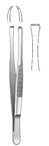 [IU-00493P] Pinza para disección Lerche premium, dientes = 5:6