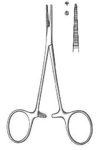 [IU-00611P] Pinza para arteria Micro-Mosquito premium, recta, dientes de 1:2 - longitud = 12 cm / 4-3/4"