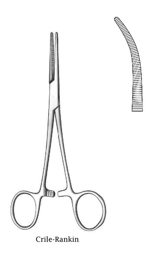 [IU-00633P] Pinza para arteria Crile-Rankin premium, curva - longitud = 16 cm / 6-1/4"