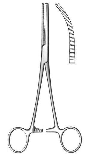 [IU-00708P] Pinza para arteria de Rochester-Ochsner premium, curva - longitud = 18 cm / 7"