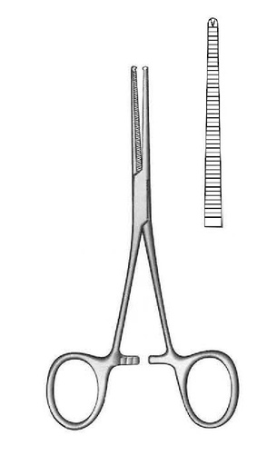 [IU-00918P] Pinza para arteria Kocher premium, recta, longitud = 16 cm / 6-1/4"