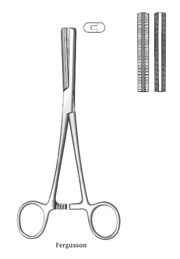[IU-00763P] Fergusson Premium angiotriba clamp, straight - length = 17 cm / 6-3 / 4 "