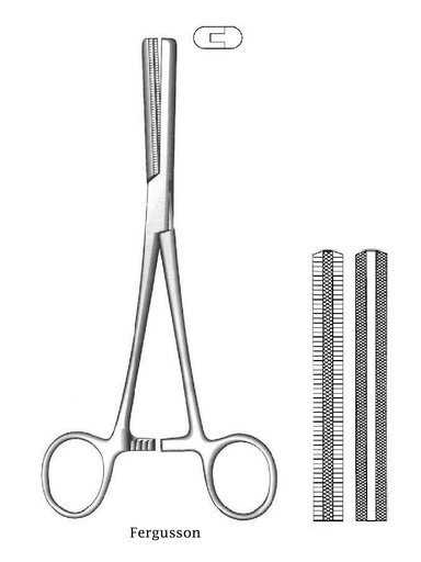[IU-00765P] Fergusson Premium angiotriba clamp, straight - length = 20 cm / 8 "