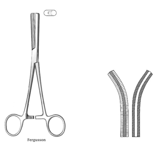[IU-00766P] Fergusson Premium angiotriba clamp, curve - length = 20 cm / 8 "