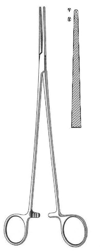 [IU-00728P] Pinza arteria Bengolea premium, recta, dientes = 1:2 - longitud = 26 cm / 10-1/4"