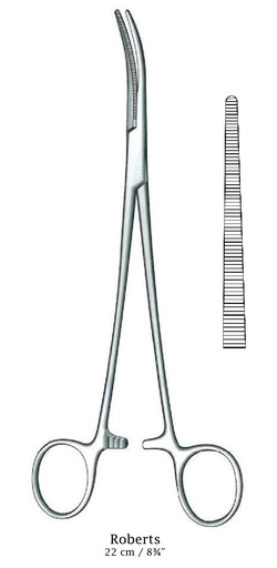 [IU-00795P] Pinza para arteria Roberts premium, recta - longitud = 22 cm / 8-3/4"