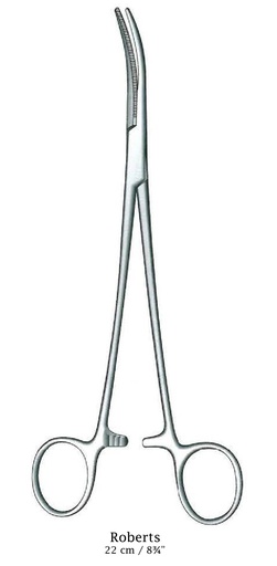 [IU-00796P] Roberts Premium artery clamp, curve - length = 22 cm / 8-3 / 4 "