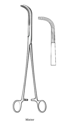 [IU-00825P] Premium mixer biliary canal clamp - length = 22 cm / 8-3 / 4 "