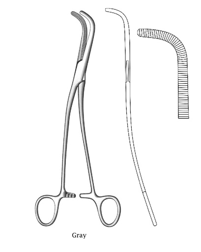 [IU-00849P] Gray Premium bile calculation clamp - Length = 22 cm / 8-3 / 4 "
