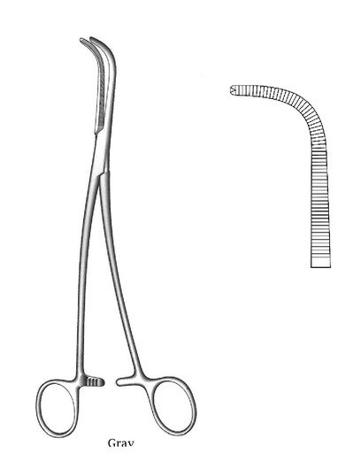 [IU-00852P] Gray Premium biliary calculation clamp, 1x2 teeth - length = 23 cm / 9 "