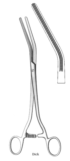 [IU-00885P] Pinza para histerectomía Dick premium - longitud = 25,5 cm / 10"