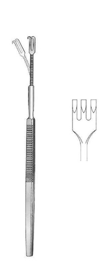 [IU-01181P] Gancho retractor premium con resorte, afilado, 3 dientes
