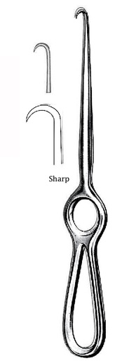 [IU-01234P] Volkmann Premium retractor, 1 tip, sharp - length = 21.5 cm / 8 -1/2 "