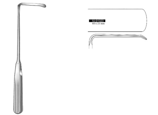 [IU-01323P] Retractor de Sauerbruch premium, valva = 60 x 23 mm
