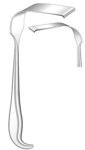 [IU-01343P] Separador Meyerding premium para cirugía profunda, valva = 76 x 25 mm