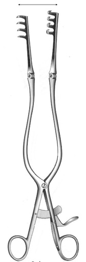 [IU-01396P] Beckmann premium retractor, sharp, teeth = 4:4 - length = 31 cm / 12-1/4"