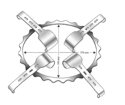 [IU-01475P] Solo marco ovalado para separador Denis-Browne premium - tamaño = 150 x 175 mm