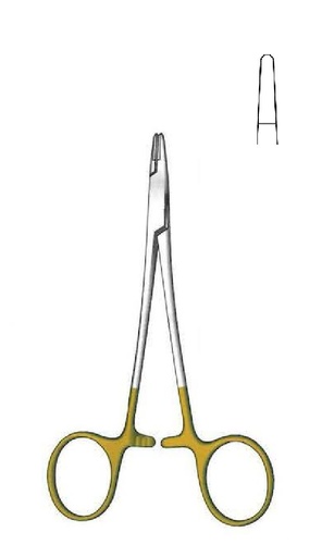 [IU-08620P] Porta agujas Webster premium, liso, TC Gold