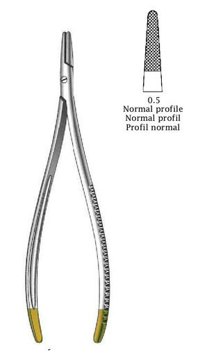 [IU-08703P] Porta agujas Tonnis premium, TC Gold