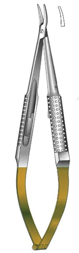 [IU-08770P] Barraquer premium non-locking needle holder, TC Gold - length = 16 cm / 6-1/4"