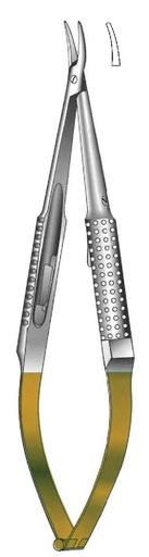 [IU-08768P] Porta agujas Barraquer premium con bloqueo, TC Gold - longitud = 23 cm / 9"