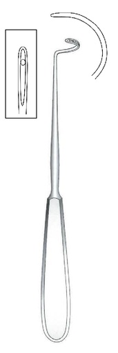 [IU-03331P] Aguja para ligadura Deschamps premium, desafilada, curvada a la derecha - longitud = 20 cm / 8"