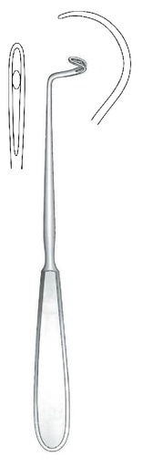 [IU-03335P] Aguja para ligadura Deschamps premium, desafilada, curvada a la derecha - longitud = 21 cm / 8-1/4"