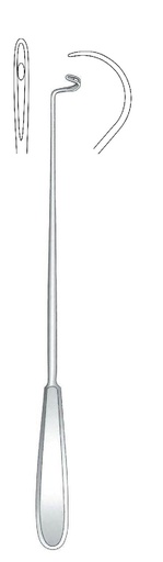 [IU-03339P] Aguja para ligadura Deschamps premium, desafilada, curvada a la derecha - longitud = 27 cm / 10-1/2"