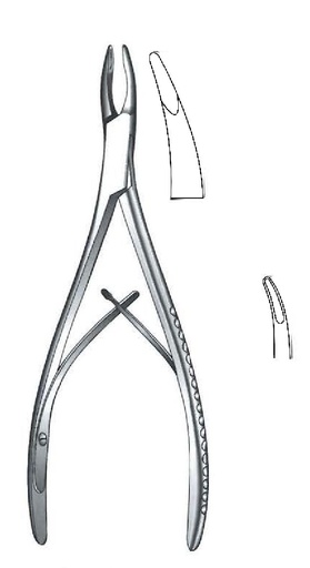 [IU-08052P] Gower clamp for mini-friedman bone premium, curve, tip = 2 x 6 mm