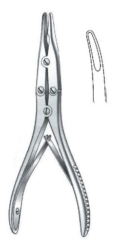 [IU-08099P] Pinza para sinovectomía Kleinert-Kutz premium, curva ligera, punta de 2 x 13 mm