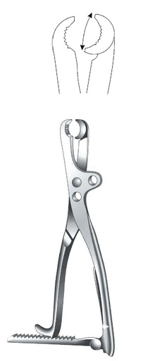 [IU-08031P] Pinza de sujeción para huesos Lambotte premium, ajustable - longitud = 27 cm / 10-1/2"