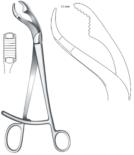 [IU-08016P] Premium Verbrugge Bone Holding Forceps - length = 27 cm / 11"