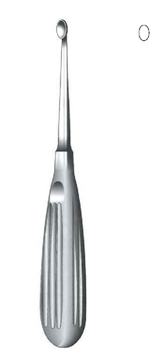 [IU-07406P] Volkmann Premium bone cureta, Figure 0000 - Length = 17 cm / 6-3 / 4 "