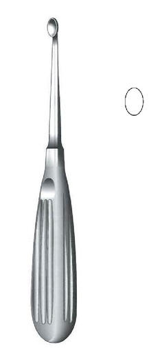 [IU-07414P] Volkmann Premium bone cureta, Figure 0 - Length = 17 cm / 6-3 / 4 "