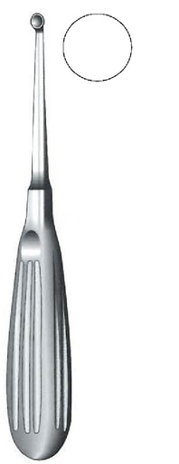 [IU-07494P] Bruns premium bone curette figure 5 - length = 17 cm / 6-3/4"