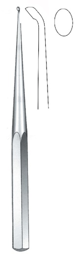 [IU-07596P] Cureta para hueso Brun premium, ángulo de 45°, figura 4 - longitud = 23 cm / 9"