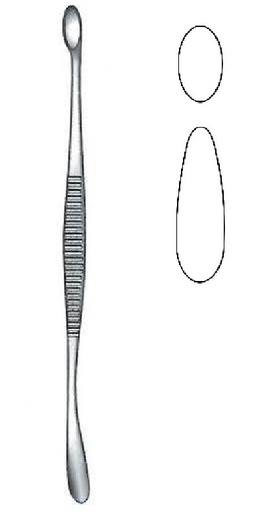 [IU-07374P] Volkmann Premium bone cure, oval cup, double end - length = 13 cm / 5 "
