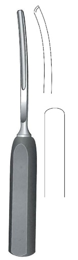 [IU-07832P] Gubia para hueso Lexer premium con mango de ferrozell, curvada, ancho = 10 mm