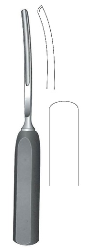 [IU-07833P] Gubia para hueso Lexer premium con mango de ferrozell, curvada, ancho = 15 mm