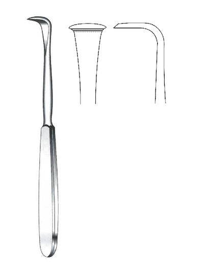[IU-07903P] Periostótomo Langenbeck premium, angulado - longitud = 18 cm / 7"