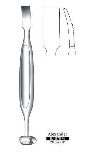 [IU-07878P] PERIOSTIO RASPADOR ALEXANDER DOUBLE POINT - LENGTH = 20 CM / 8 "