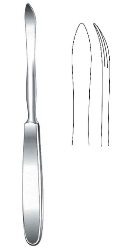 [IU-07867P] Langenbeck premium periosteal elevator with ergonomic hollow handle, width = 8 mm - length = 20 cm / 8"