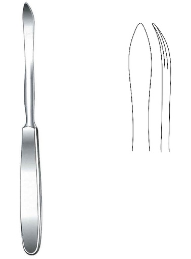 [IU-07173P] Langenbeck premium periosteal elevator with ergonomic hollow handle, width = 10 mm - length = 20 cm / 8"