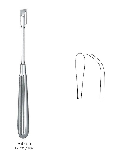 [IU-07876P] Premium Adson Elevator and Curette - length = 17 cm / 6-3/4"
