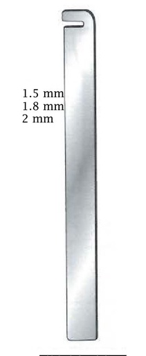 [IU-07465P] Doblador de placas óseas premium, extremo único, hoja interior = 2 mm