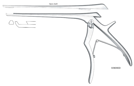 [IU-03636P] Pinza para disco intervertebral premium, corte hacia adelante, ancho = 6 mm - longitud del eje = 20 cm