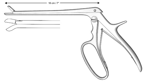 [IU-04706P] Pinza para laminectomía Ferris-Smith-Cushing premium, curvado hacia abajo, tamaño = 3 x 10 mm