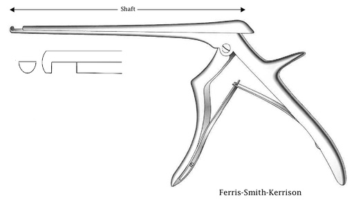 [IU-03524P] Intervertebral disc pint Ferris-Smith-Kerrison Premium, downstream, tip width = 6 mm-Axis length = 15 cm